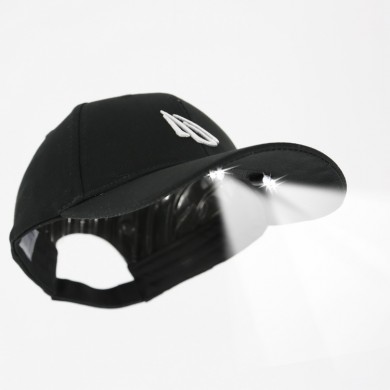 3D Embroidery Battery Replaceable Black Lighted Cap