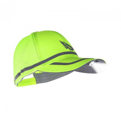 POWERCAP Fluorescent Green Rechargeable LED Running Mesh Cap